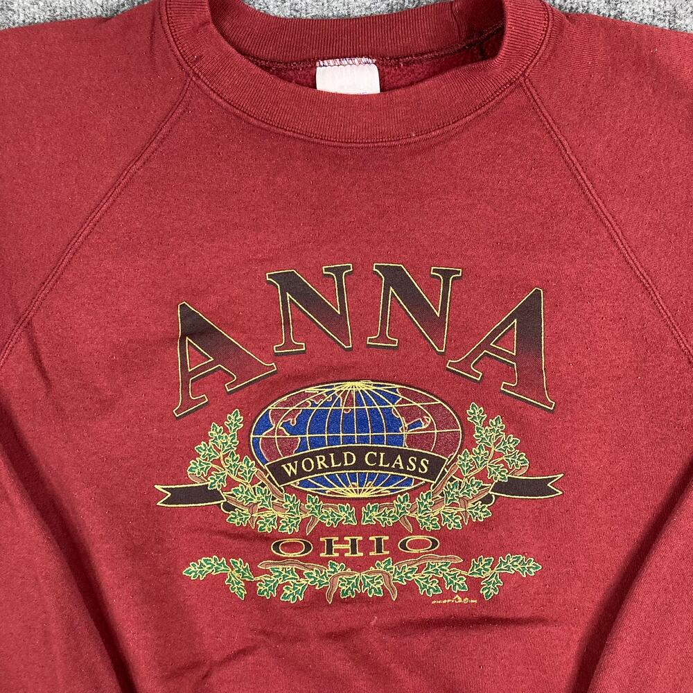 Santee Sweatshirt Mens 2XL Red Anna Ohio World Class USA Made‎ Crewneck Vintage